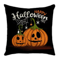 Axyaa Halloween Linen Pillowcase Set, Ghost & Witch Print Throw Pillow Cover