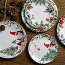Axyaa Ceramic Christmas Dinner Plate - Round Underglaze Color Design