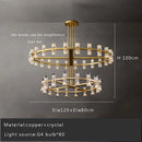 Axyaa Luxury Gold Chandeliers for Living Room in America with Glass Crystals and LED Lighting