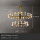 Axyaa Crystal Led Chandeliers - Luxury Gold Hanging Lamps for Living Room