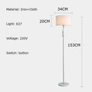 Axyaa European Style Iron Floor Lamp with Linen Lampshade for Living Room & Bedroom