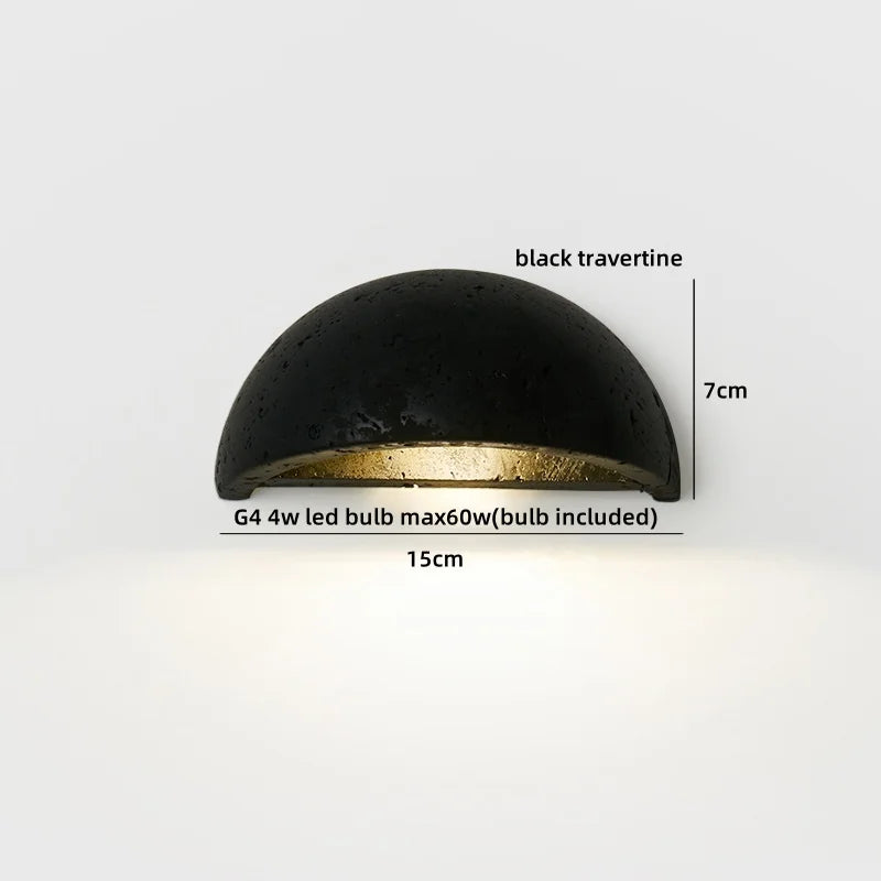 Axyaa White Glass Stone LED Wall Lamp for Living Room, Bedroom, Bathroom Mirror Lighting