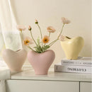 Axyaa Heart Ceramic Vase for High-Aesthetic Living Room Decor