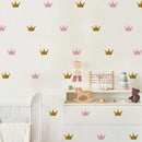 Axyaa Golden Crown Wall Sticker: Children's Room Decor, Princess Queen Vinyl Decal