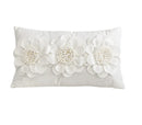 Axyaa Velvet Pink White 3D Chrysanthemum Throw Pillow Bouquet Model