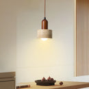Axyaa Yellow Marble Stone LED Pendant Light for Dining, Kitchen, Bedside - Wabi Sabi Travertine