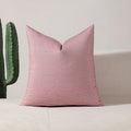 Axyaa Striped Cushion Cover 45x45cm - Hawthorn Red Ivory Polyester Pillow Cover