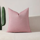 Axyaa Striped Cushion Cover 45x45cm - Hawthorn Red Ivory Polyester Pillow Cover
