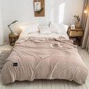 Axyaa Gray Coral Fleece Plaid Blanket: Soft & Warm Single/Queen/King Bedspread