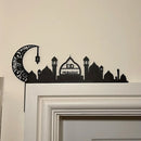 Axyaa Hollow Moon Church Door Frame with Happy Ramadan, Eid Mubarak Hanging Ornaments