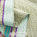Axyaa Floral Patchwork Quilt Set - Queen Size 100% Cotton Reversible Bedspread