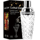 Axyaa Stainless Steel Cocktail Shaker Glass with Braided/Pineapple Pattern Filter Lid