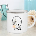 Axyaa Flower Mugs - Creative Enamel Coffee Cups Handle Drinkware for Wedding Gifts