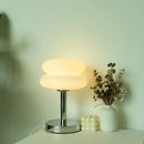 Axyaa Ceramic Table Lamp with Fabric Art Lampshade for Living Room Decor