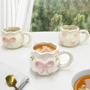 Axyaa French Ceramic Hand Pinch Bow Mug - Cute Breakfast Tea Cup Gift