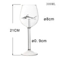 Axyaa 10oz 3D Shark Red Wine Goblet Cup in Pink, White, Blue, Grey