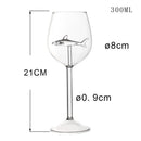 Axyaa 10oz 3D Shark Red Wine Goblet Cup in Pink, White, Blue, Grey