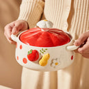 Axyaa Cute Straw Hat Dessert Plate - Delicate Ceramic Fruit Breakfast Tableware