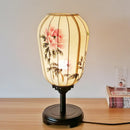 Axyaa Medieval Fabric Lanterns Table Lamp Hand-Drawn Traditional Decor Bedside Study Desk Light