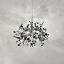Axyaa Luxury Modern Chandelier with Gold Sequins and Stainless Steel Leaf