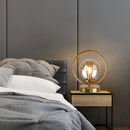 Axya LED Glass Ball Table Lamp with Brass Metal Ring for Living Room Bedroom