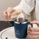 Axyaa Double Wall Stainless Steel Thermal Coffee Cup with Handle and Lid