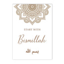 Axyaa Beige Flower Mosque Canvas Print Wall Art - Bohemian Decor for Modern Living