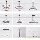 Axyaa LED Chandelier: Modern Luxury for Living Room, Bedroom, Restaurant - Round Bean Pendant Light