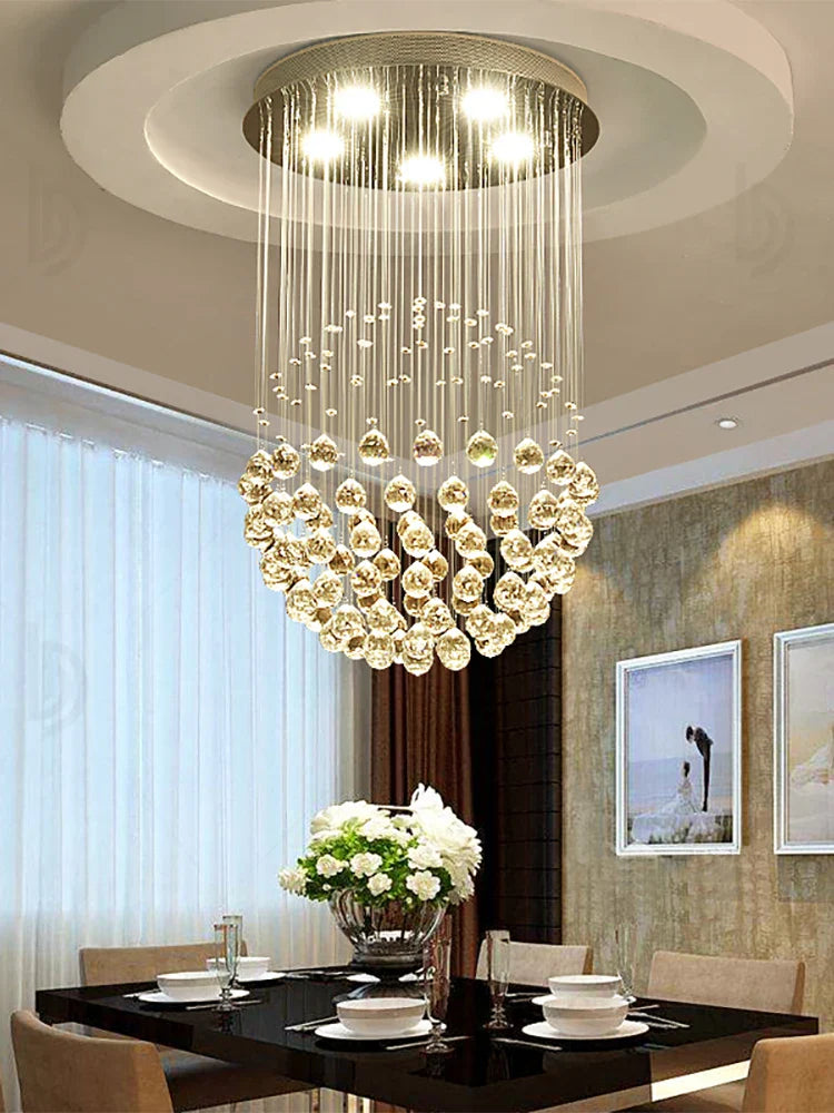 Axyaa Crystal Ball Villa Chandelier for Living Room and Restaurant