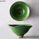 Axya Vintage Ceramic High Foot Bowl: Restaurant Dessert Salad Soup Pasta Specialty Tableware