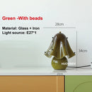 Axyaa Glass Skirt LED Desk Lamp - Retro Colored, Creative Bedroom Bedside Light