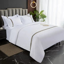 Axyaa Hotel Four-Piece White Quilt Set - 140g Twill Thickened Pure Linen