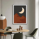 Axyaa Sun Moon Abstract Canvas Painting Modern Wall Art for Living Room