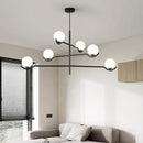 Axyaa LED Glass Ball Chandelier: Modern Minimalist Dining Room Hanging Lamp