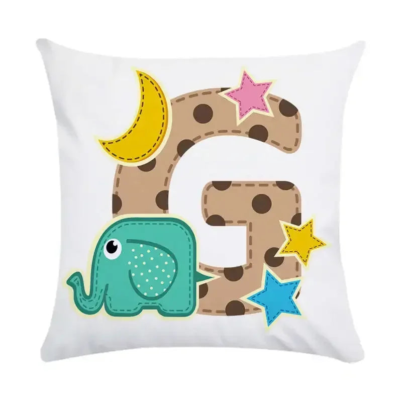 Axyaa Animal Letter Printed Decorative Polyester Pillow Cover for Home, Car, Sofa