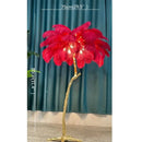 Axyaa Nordic Feather Floor Lamp - Modern Brass LED Light for Home Decor