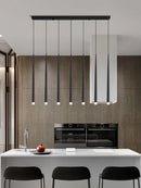 Axyaa Modern Black Column LED Chandelier for Stylish Home Lighting