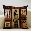 Axyaa African Dancer Linen Cushion Cover in Exotic Style Art Impression