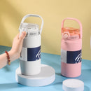 Axyaa Stainless Steel Insulated Tumbler with Handle, Large Capacity, Thermal Straw
