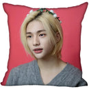 Axyaa Satin Hwang Hyunjin Pillow Cover - Decorative Bedroom Office Pillowcase Square Zipper Case