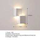 Axyaa Double Square LED Wall Light - White Metal Indoor Decorative Lighting
