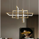 Axyaa Geometric Gold LED Pendant Chandelier for Dining Kitchen Island