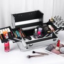 Axyaa Portable Aluminum Makeup Train Case Organizer