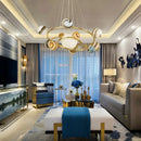 Axyaa LED Glass Ball Chandelier Earth Pendant Lamp - Artistic Circular Hanging Lights