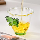 Axyaa Espresso Glass Tea Cup 80ml - High Borosilicate Heat-Resistant Butterfly Design