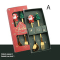 Axyaa Christmas Spoon Fork Set with Santa Claus Design