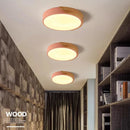 Axyaa Macaron Nordic LED Ceiling Light - Wooden Living Room Bedroom Dining Lamp