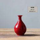 Axyaa Chinese Style Red Ceramic Vase Set Zen Tea Mat Decorative Flower Arrangement