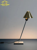 Axyaa Stainless Steel Copper LED Table Lamp, Modern Minimalist Luxury Design