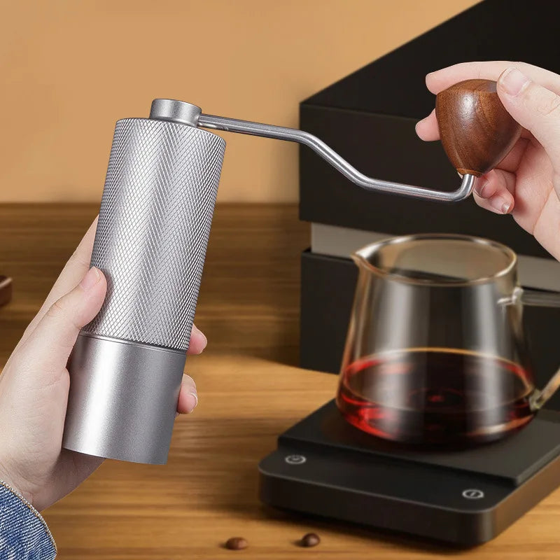 Axyaa Stainless Steel Manual Coffee Grinder with Extended Handle
